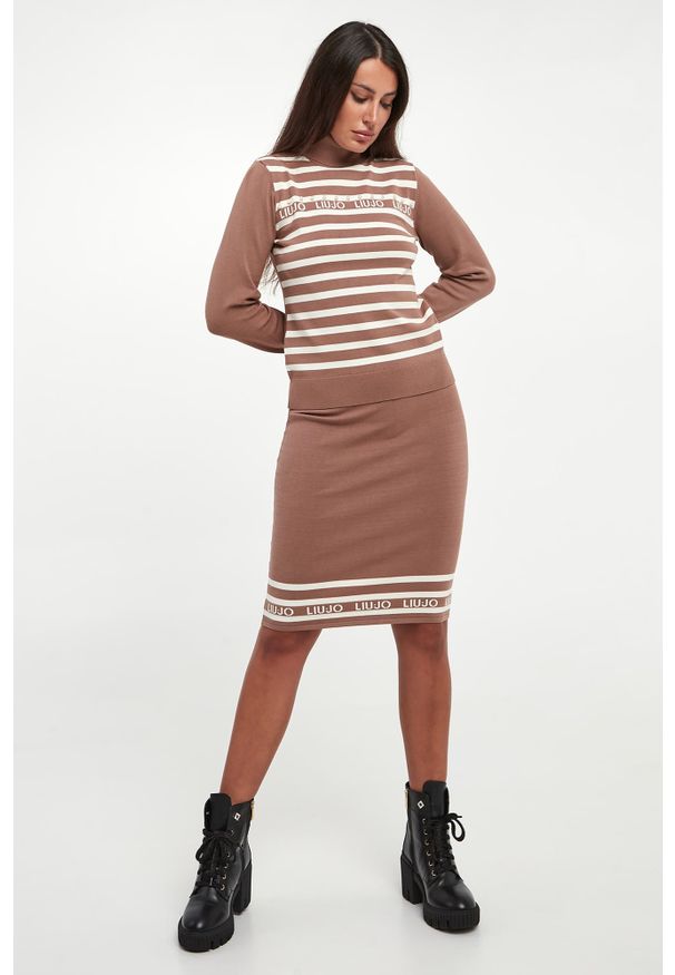 Liu Jo - Golf damski w paski LIU JO. Typ kołnierza: golf. Wzór: paski