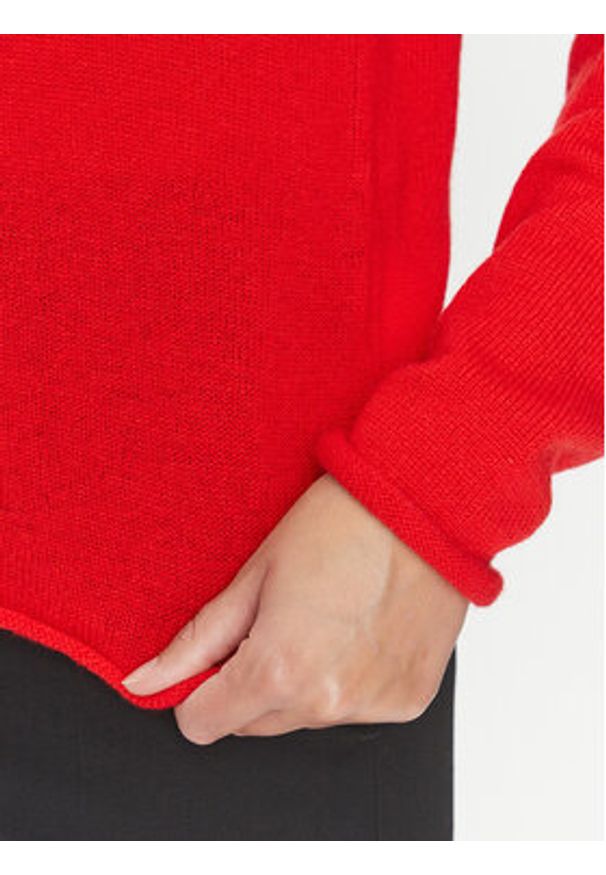 TOMMY HILFIGER - Tommy Hilfiger Sweter WW0WW40264 Pomarańczowy Regular Fit. Kolor: pomarańczowy. Materiał: wełna