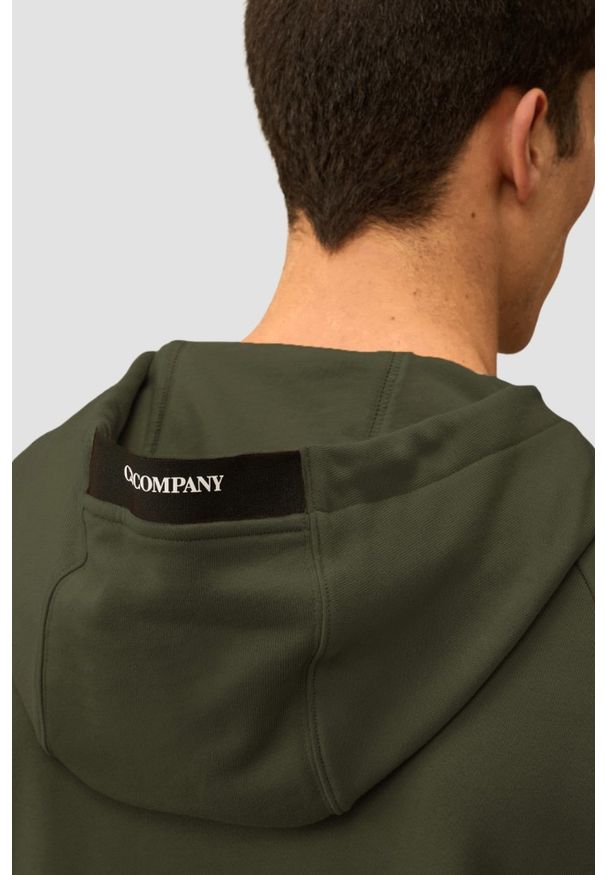 C.P. Company - C.P. COMPANY Zielona rozpinana bluza męska Hooded Open, Rozmiar XXL. Okazja: na co dzień. Kolor: zielony. Materiał: bawełna. Styl: casual