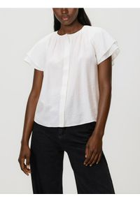 Reserved - Bluzka z wiskozą - biały. Kolor: biały. Materiał: wiskoza #1