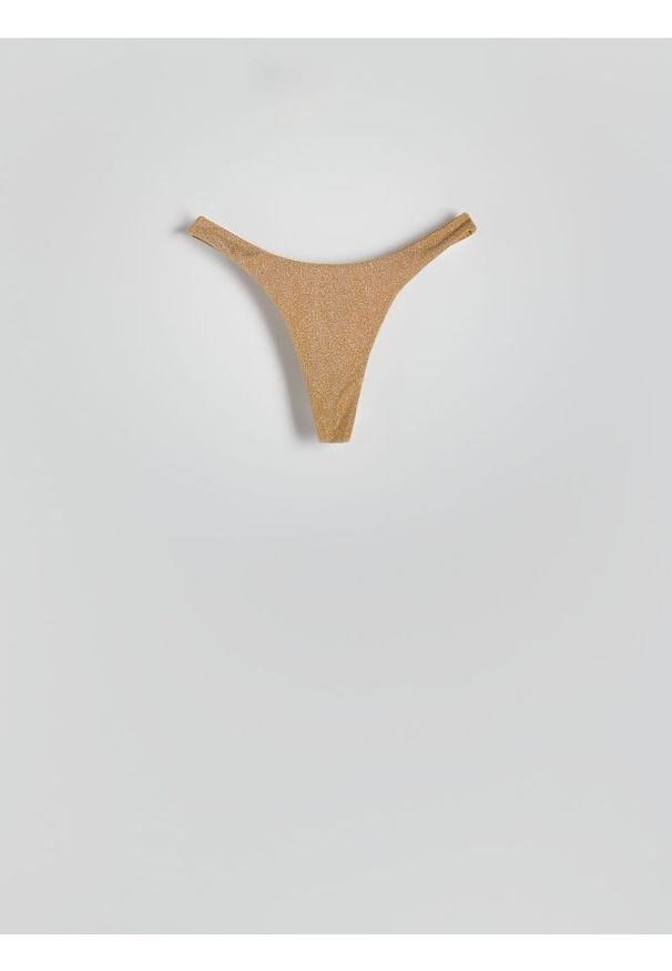 Reserved - Dół od bikini - brązowy. Kolor: brązowy. Materiał: materiał