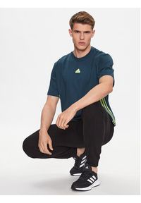 Adidas - adidas T-Shirt IN1614 Turkusowy Loose Fit. Kolor: turkusowy. Materiał: bawełna