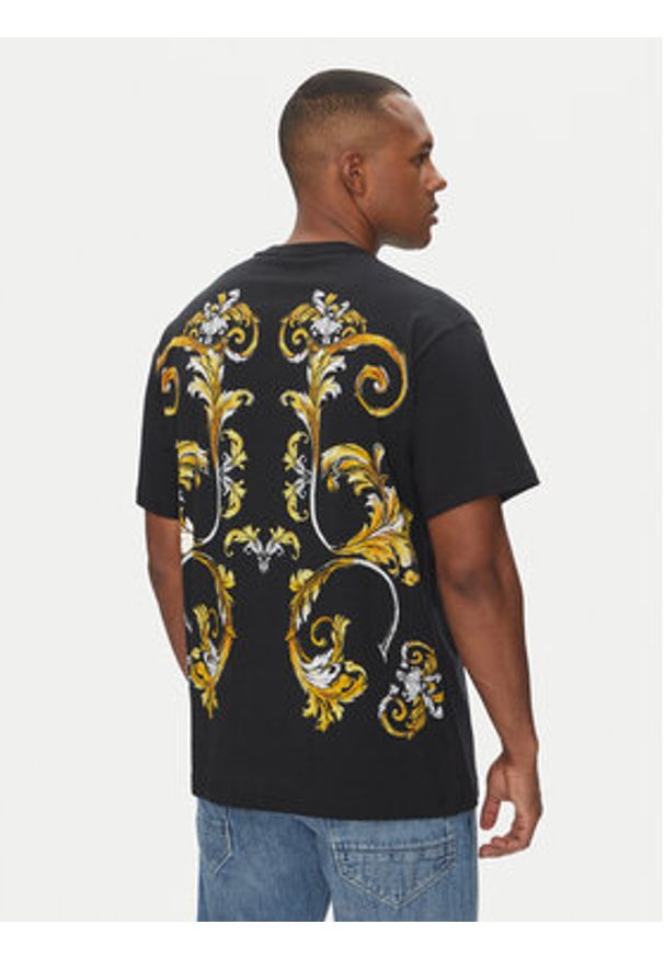 Versace Jeans Couture T-Shirt 78GAH6RB Czarny Regular Fit. Kolor: czarny. Materiał: bawełna
