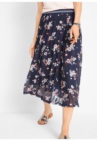 bonprix - Spódnica siatkowa midi z elastycznym pasem. Kolor: niebieski #1