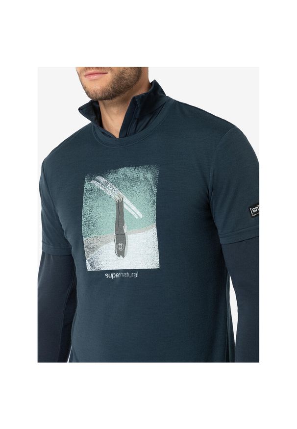 Koszulka z krótkim rękawem męska SUPER.NATURAL M Header Tee. Kolor: niebieski. Długość rękawa: krótki rękaw. Długość: krótkie