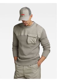 G-Star RAW - G-Star Raw Sweter Army D23525-D496-G106 Beżowy Regular Fit. Kolor: beżowy. Materiał: bawełna