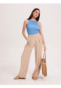 Reserved - Dzianinowy top w prążek - mid blue. Materiał: dzianina. Wzór: prążki #1