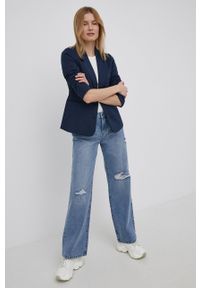 Noisy may - Noisy May jeansy bawełniane damskie high waist. Stan: podwyższony. Kolor: niebieski