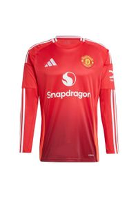 Adidas - Koszulka Manchester United 24/25 Long Sleeve Home. Kolor: czerwony. Materiał: materiał. Długość rękawa: długi rękaw. Sport: piłka nożna