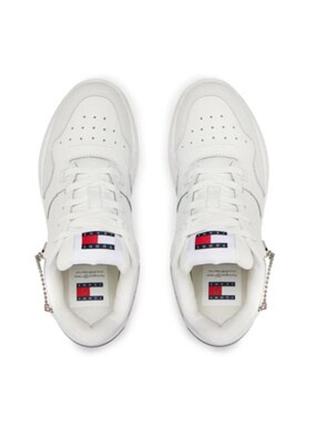 Tommy Jeans Sneakersy Tjw Retro Basket Flatform Charm EN0EN02421 Écru. Materiał: skóra