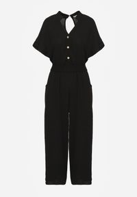 Renee - Czarny Taliowany Kombinezon z Wiskozy Zapinany na Guziki Frisea. Kolor: czarny. Materiał: wiskoza #4