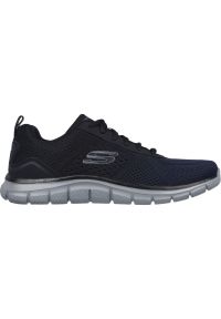 skechers - Buty Skechers Track Ripkent, Mężczyźni. Kolor: niebieski. Materiał: guma, materiał, tkanina, syntetyk