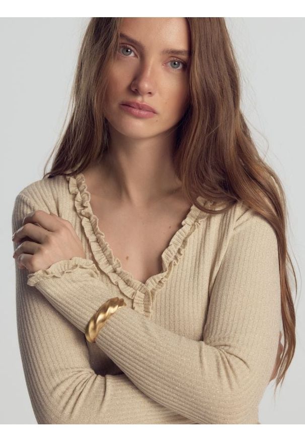 Reserved - Bluzka z wiskozą - złamana biel. Materiał: wiskoza