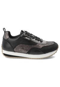 Czarne Sneakersy Anekke Modne Obuwie Damskie. Okazja: na co dzień. Kolor: czarny. Materiał: materiał. Wzór: aplikacja. Styl: elegancki, casual