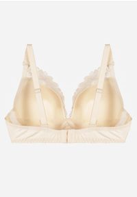 Renee - Jasnobeżowy Koronkowy Biustonosz w Klasycznym Stylu Coralee. Kolor: beżowy. Materiał: koronka. Wzór: aplikacja, gładki #7