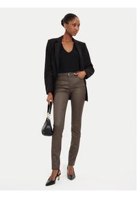 Morgan Spodnie materiałowe 212-PALONA Brązowy Slim Fit. Kolor: brązowy. Materiał: syntetyk, bawełna #2