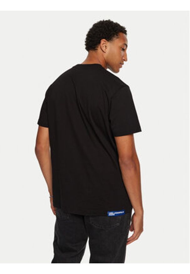 Karl Lagerfeld Jeans T-Shirt 246D1705 Czarny Regular Fit. Kolor: czarny. Materiał: bawełna