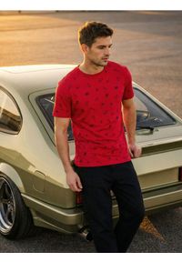 Sinsay - Bawełniana wzorzysta koszulka - czerwony. Kolor: czerwony. Materiał: bawełna #1