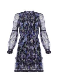 NEEDLE & THREAD - Sukienka w kwiaty Ditsy. Kolor: czarny. Materiał: koronka, materiał. Długość rękawa: długi rękaw. Wzór: kwiaty. Sezon: lato #3