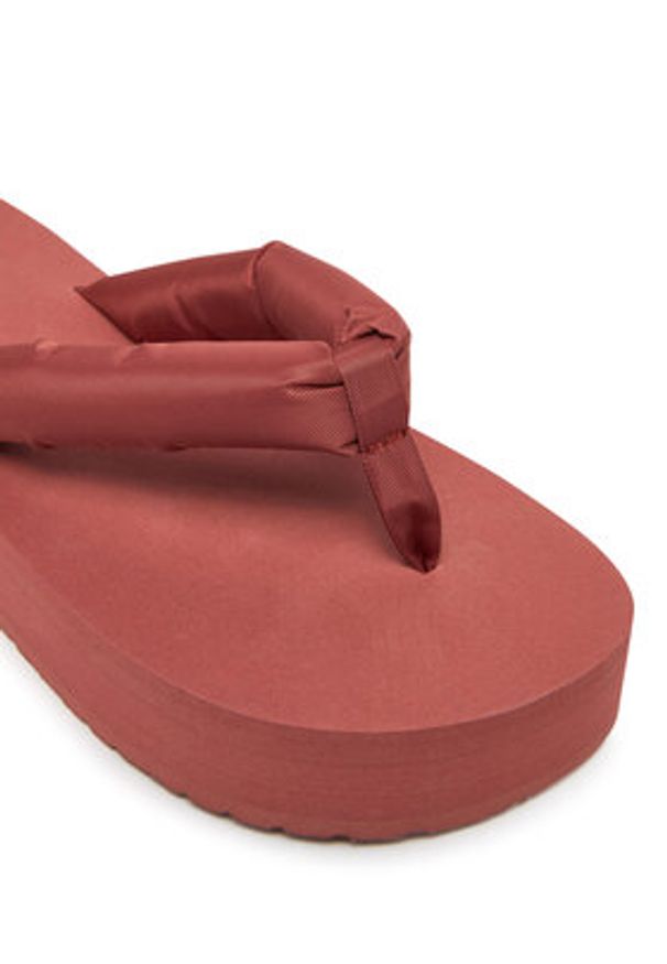 Calvin Klein Jeans Japonki Beach Sandal Flatform Ttxr Satin YW0YW01723 Brązowy. Kolor: brązowy. Materiał: materiał