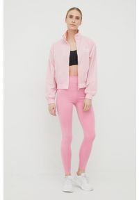Calvin Klein Performance legginsy treningowe CK Essentials damskie kolor różowy z nadrukiem. Kolor: różowy. Materiał: skóra, dzianina. Wzór: nadruk