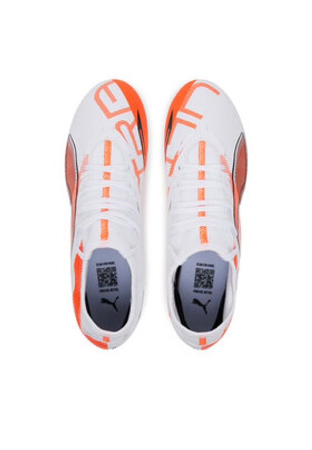 Puma Buty do piłki nożnej Ultra 5 Play+ Fg/Ag 108168 01 Biały. Kolor: biały. Materiał: skóra