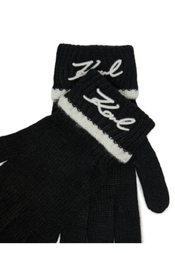 Karl Lagerfeld - KARL LAGERFELD Rękawiczki Damskie 246W3601 Czarny. Kolor: czarny. Materiał: nylon, materiał