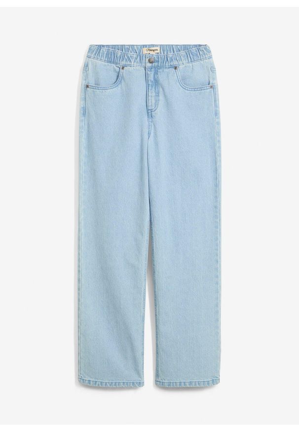 bonprix - Dżinsy loose fit, prosta nogawka. Kolor: niebieski