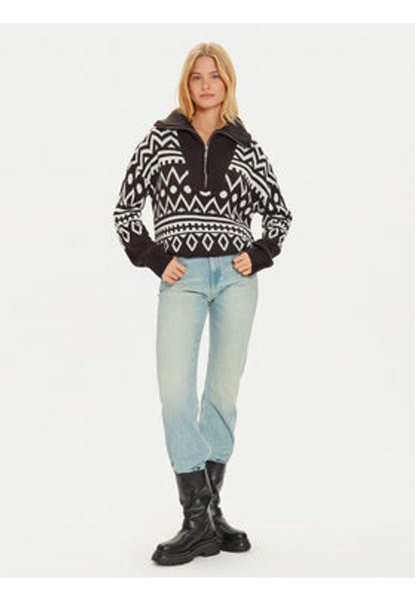 Brave Soul Sweter LK-230NAVHO Czarny Regular Fit. Kolor: czarny. Materiał: syntetyk