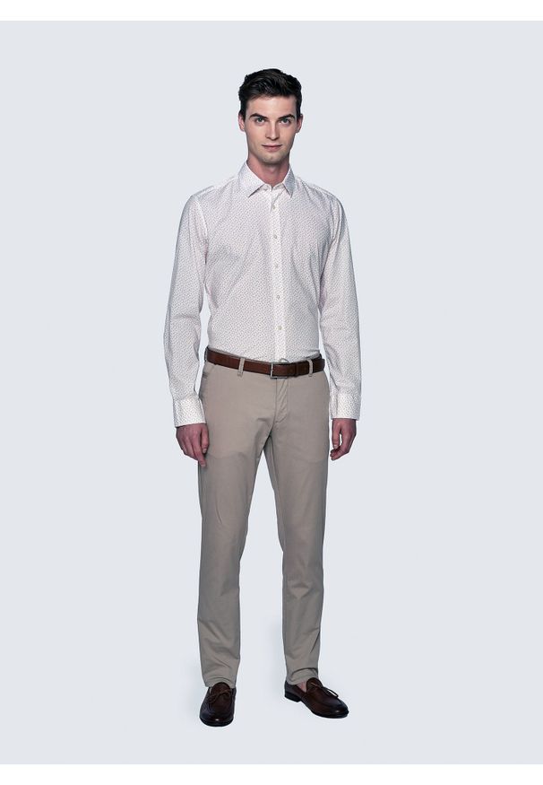 Pako Lorente - PAKO LORENTE – Męskie basicowe spodnie w kolorze khaki P23SB-WX-005-Z-0. Kolor: brązowy. Materiał: bawełna, elastan. Długość: długie. Wzór: gładki