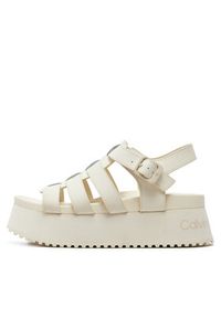 Calvin Klein Jeans Sandały Platform Buckle Rubber Mg Mtl YW0YW01513 Écru. Materiał: skóra. Obcas: na platformie