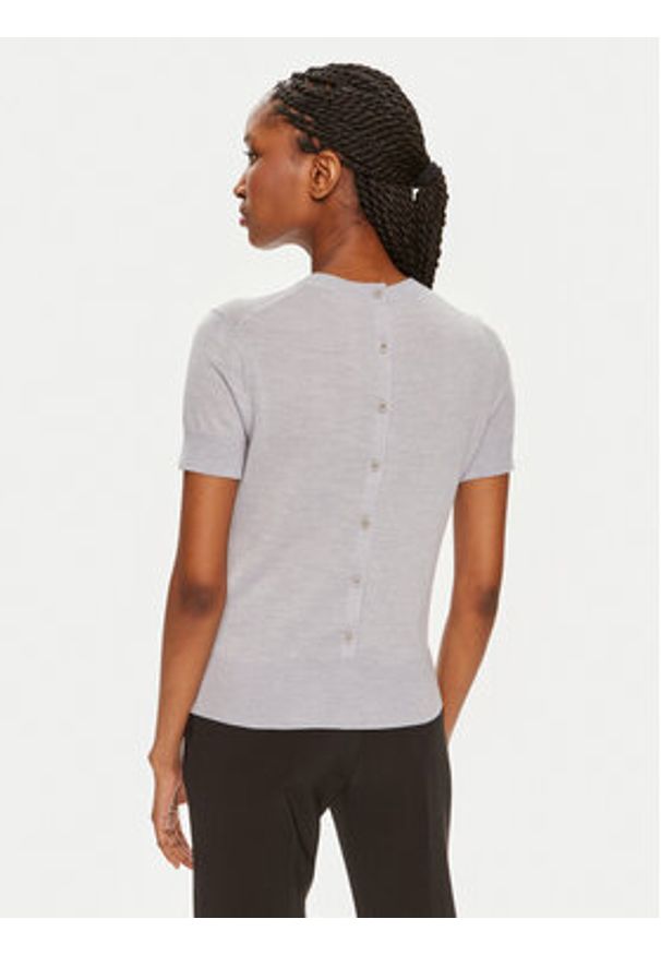 Calvin Klein Bluzka K20K207201 Szary Slim Fit. Kolor: szary. Materiał: wełna