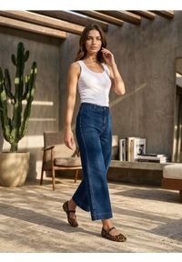 Sinsay - Jeansy culotte - niebieski. Kolor: niebieski