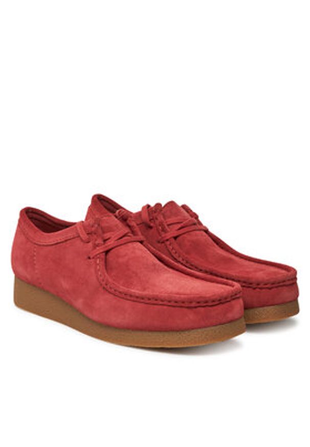 Clarks Półbuty Wallabee 26180921 Czerwony. Kolor: czerwony. Materiał: skóra