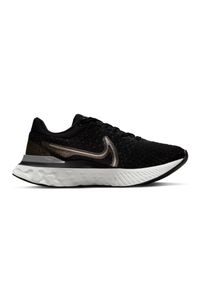 Buty do biegania Nike React Infinity Run Flyknit 3 W DD3024-009 czarne. Kolor: czarny. Materiał: materiał, tkanina, syntetyk. Szerokość cholewki: normalna. Sport: bieganie #1