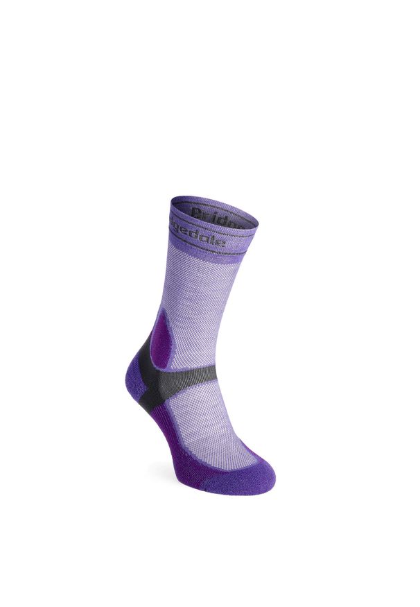 BRIDGEDALE - Skarpety rowerowe damskie Bridgedale MTB Summer Weight T2 Coolmax Sport Boot. Kolor: fioletowy. Sport: kolarstwo