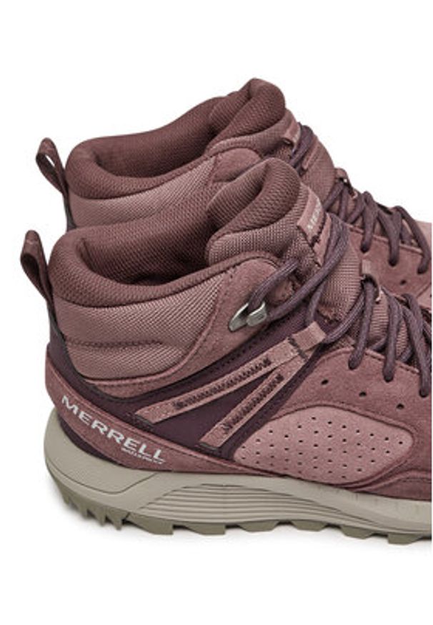 Merrell Trapery Wildwood Mid Ltr Wp J068104 Bordowy. Kolor: czerwony. Materiał: zamsz, skóra