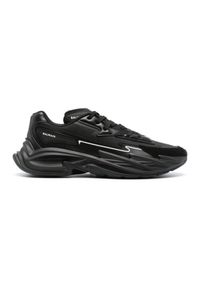 Balmain - BALMAIN Czarne sneakersy Run-row-leather & Nylon, Rozmiar 45. Kolor: czarny. Materiał: nylon. Sport: bieganie #4