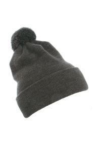 FLEXFIT - Czapka Pompon Dzianinowa Z Mankietami Classics. Kolor: szary. Materiał: dzianina