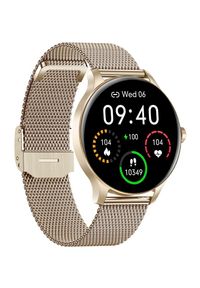 GARETT - Smartwatch Garett Classy złoty stalowy. Rodzaj zegarka: smartwatch. Kolor: wielokolorowy, złoty, szary. Styl: casual, elegancki, sportowy #3