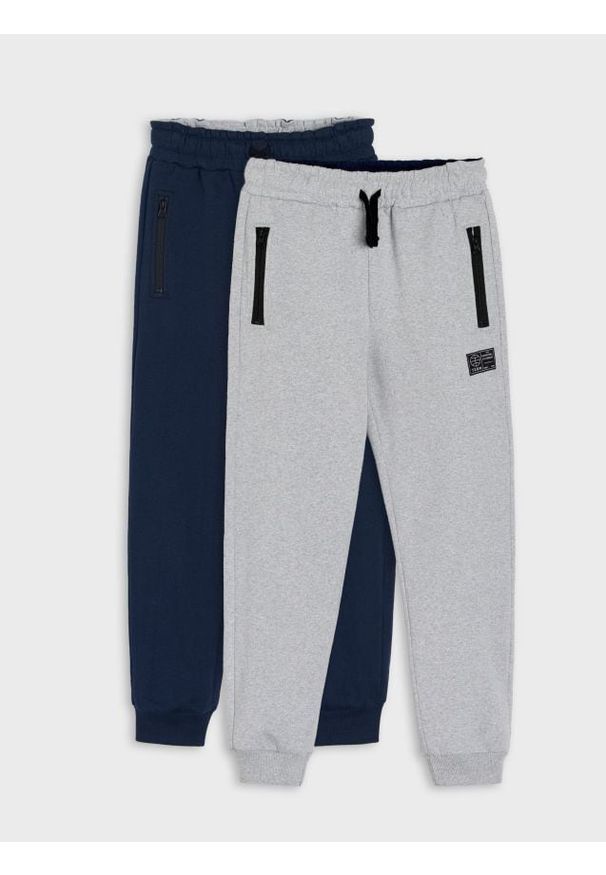 Sinsay - Spodnie dresowe 2 pack - szary. Kolor: szary. Materiał: dresówka