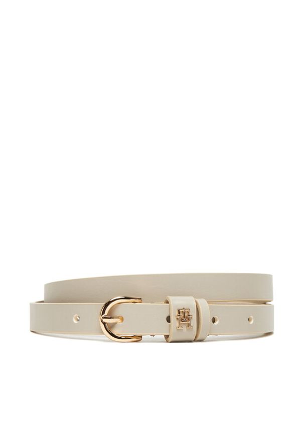TOMMY HILFIGER - Tommy Hilfiger Pasek Damski Essential Effortless 1.5 AW0AW17759 Écru. Materiał: skóra