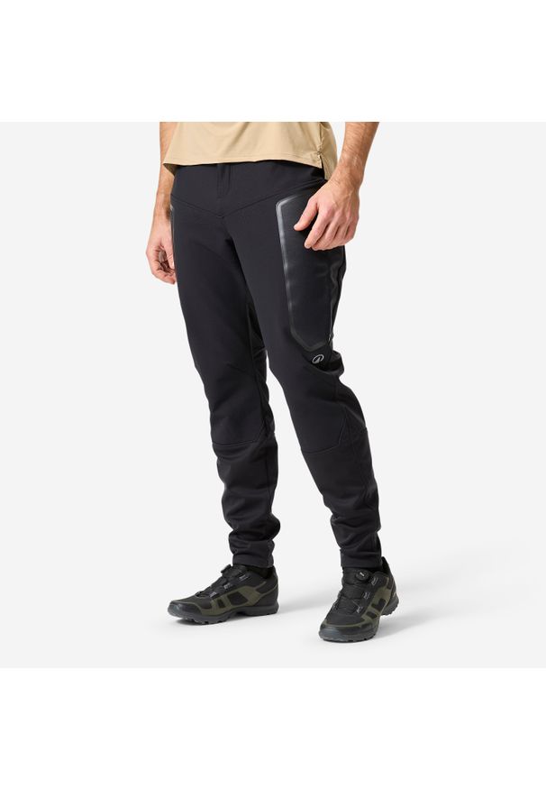 ROCKRIDER - Spodnie rowerowe MTB Rockrider Expl 500 zimowe. Kolor: czarny. Materiał: materiał. Sezon: zima. Sport: kolarstwo