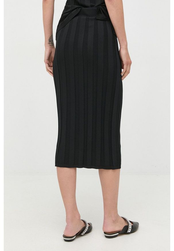 Max Mara Leisure spódnica kolor czarny midi ołówkowa. Kolor: czarny. Materiał: dzianina. Wzór: gładki