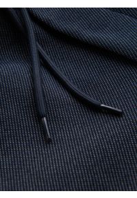 Ombre Clothing - Casualowe męskie szorty SLIM FIT z dzianiny żakardowej – granatowe V1 - Rozmiar: M. Okazja: na co dzień. Kolor: niebieski. Materiał: żakard, dzianina. Styl: casual