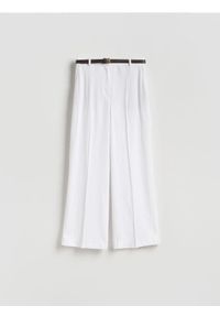 Reserved - Spodnie z modalem - biały. Kolor: biały. Materiał: tkanina #1