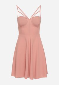 Born2be - Ciemnoróżowa Rozkloszowana Gorsetowa Sukienka na Ramiączkach z Usztywnianymi Miseczkami Brindia. Okazja: na co dzień, na imprezę. Typ kołnierza: dekolt gorset. Kolor: różowy. Materiał: jeans. Długość rękawa: na ramiączkach. Sezon: lato. Typ sukienki: gorsetowe. Styl: casual, klasyczny, wizytowy #5