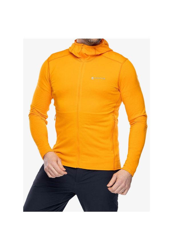 Bluza z kapturem męska Montane Protium Lite Hoodie. Typ kołnierza: kaptur. Kolor: pomarańczowy. Materiał: polar. Sport: wspinaczka