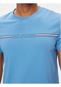 TOMMY HILFIGER - Tommy Hilfiger T-Shirt Stripe Chest MW0MW34428 Niebieski Regular Fit. Kolor: niebieski. Materiał: bawełna #6