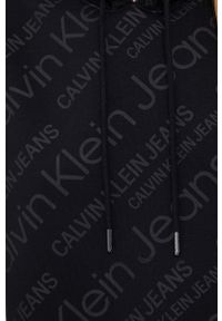Calvin Klein Jeans Bluza J20J217737.PPYY damska kolor czarny z kapturem wzorzysta. Okazja: na co dzień. Typ kołnierza: kaptur. Kolor: czarny. Materiał: dzianina. Styl: casual #2
